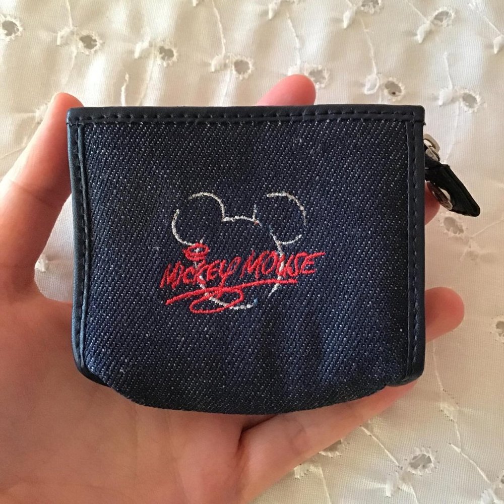 vintage disney mickey mouse denim coin purse